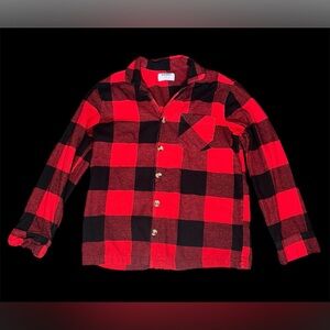 Old Navy Sz S Red Buffalo Plaid Soft Button Down 100% Cotton Shirt.
